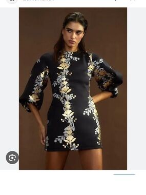 Cynthia Rowley Gold Bonded Foil Dress size small